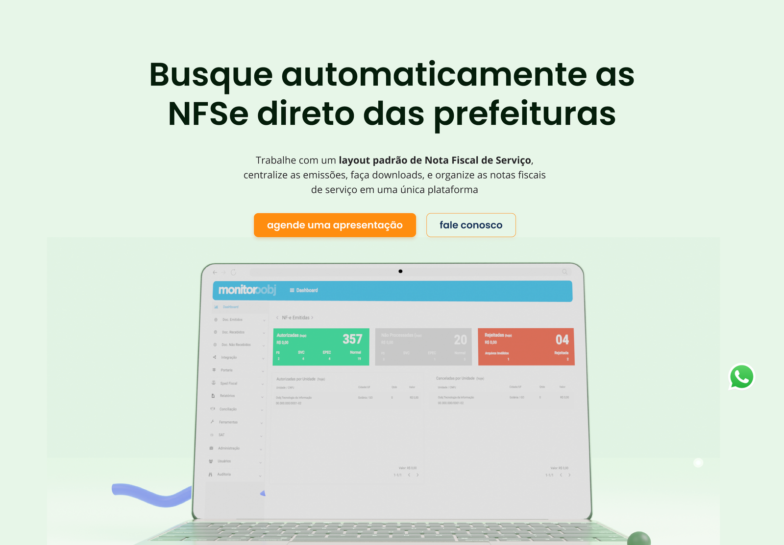 Landing page da Oobj